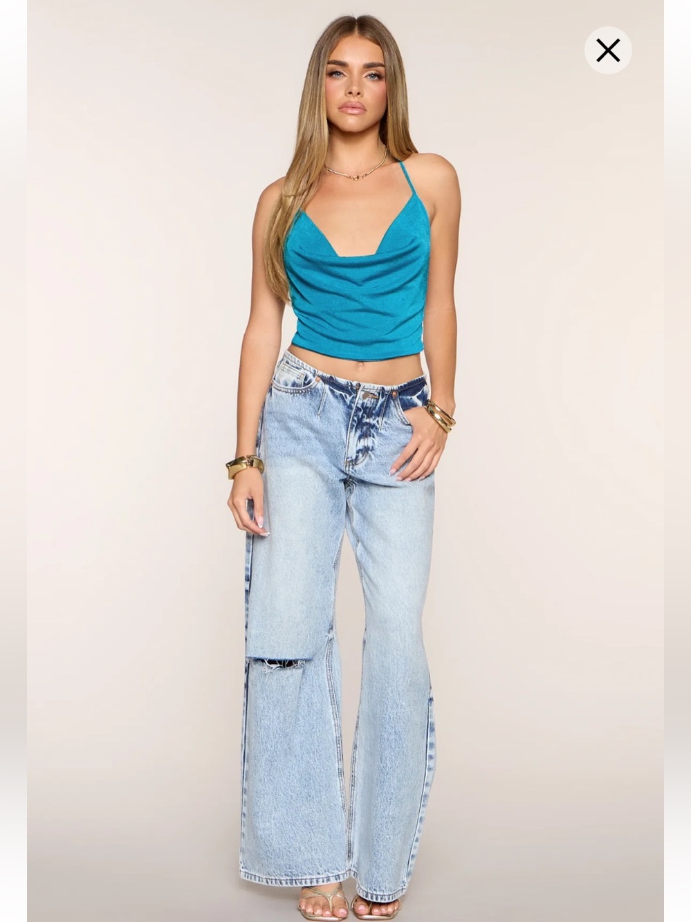 Windsor Tie It Up Cowl Halter
Crop Top Open Back